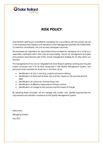 RISK POLICY