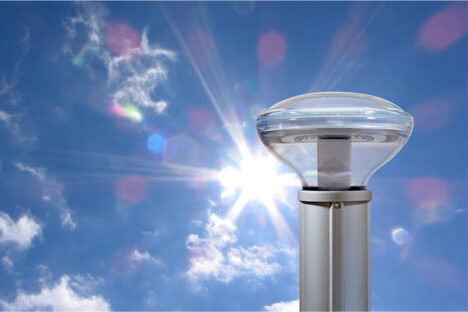 Solar bollard lights operating reliably at night during cloudy or rainy weather conditions